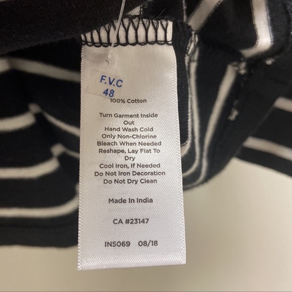 TALBOTS Women’s Petites Embellished Long Sleeved Striped‎ Shirt Black/White 1XP - Picture 10 of 11